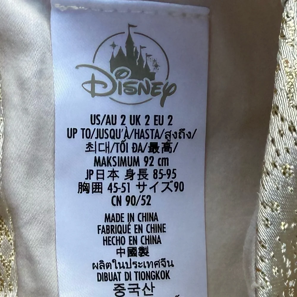 2 Disney Gold and Cream Floral Kids Dress Size 2 & Size 5/6